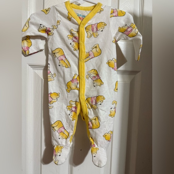Newborn Winnie the Pooh Footed Romper - Picture 1 of 7